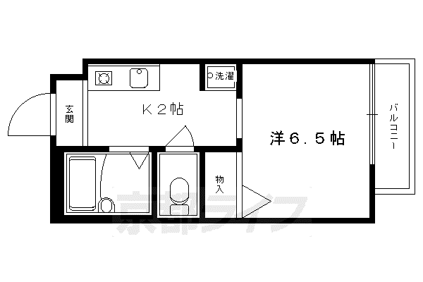 叡山電鉄 宝ケ池駅 徒歩5分 2階建 築30年(1K/2階)の間取り写真