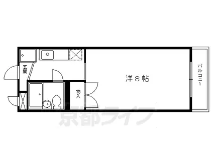 レジデンスひいらぎ(1K/3階)の間取り写真