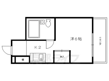 京都市烏丸線 北大路駅 徒歩22分 6階建 築48年(ワンルーム/5階)の間取り写真