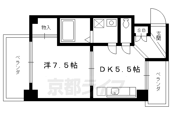 京都市烏丸線 五条駅(京都市営) 徒歩8分 15階建 築23年(1DK/10階)の間取り写真