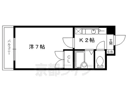 京卓ハイツ(1K/5階)の間取り写真