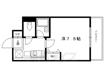 京都市烏丸線 丸太町駅(京都市営) 徒歩3分 5階建 築24年(1K/3階)の間取り写真