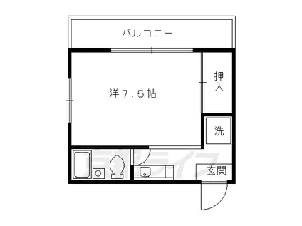 叡山電鉄 一乗寺駅 徒歩3分 3階建 築37年(1K/1階)の間取り写真