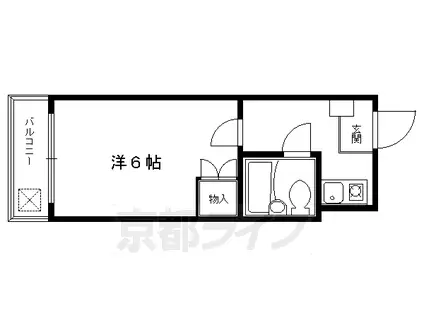 ピアレ下鴨(1K/2階)の間取り写真