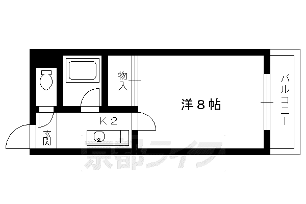 京阪電気鉄道鴨東線 出町柳駅 徒歩5分 5階建 築30年(1K/1階)の間取り写真