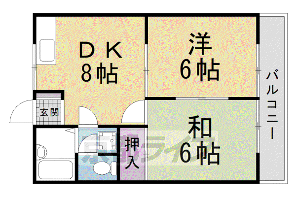 ハイツ滝川(2DK/2階)の間取り写真