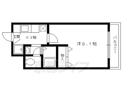 叡山電鉄 茶山・京都芸術大学駅 徒歩1分 4階建 築23年(1K/4階)の間取り写真