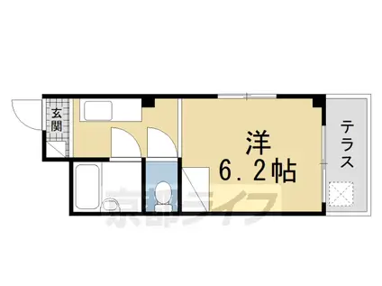 京都市烏丸線 北山駅(京都) 徒歩4分 3階建 築39年(1K/1階)の間取り写真