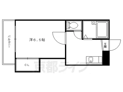 ライブIN修学院(1K/3階)の間取り写真