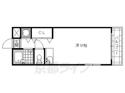 SHINES FLATS(ワンルーム/3階)の間取り写真