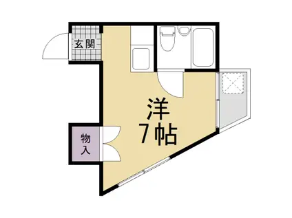 ハイツいちはら(ワンルーム/2階)の間取り写真