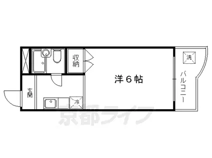 叡山電鉄 一乗寺駅 徒歩10分 3階建 築43年(1K/3階)の間取り写真