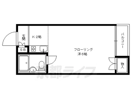 ラメール1(1K/2階)の間取り写真