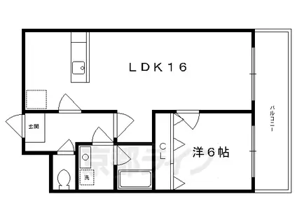 京都市烏丸線 北山駅(京都) 徒歩33分 3階建 築38年(1LDK/2階)の間取り写真