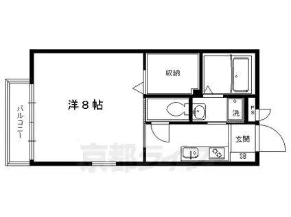 京阪電気鉄道鴨東線 出町柳駅 徒歩6分 2階建 築22年(1K/1階)の間取り写真