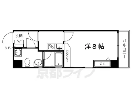 京阪電気鉄道鴨東線 神宮丸太町駅 徒歩5分 7階建 築21年(1K/2階)の間取り写真