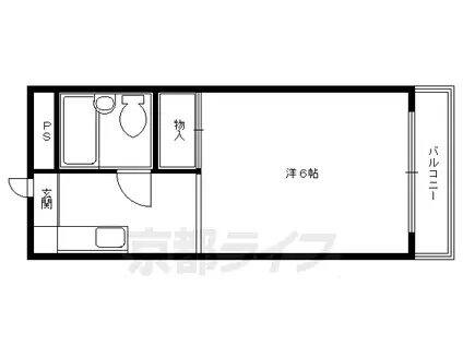 京福北野線 北野白梅町駅 徒歩12分 3階建 築41年(1K/2階)の間取り写真