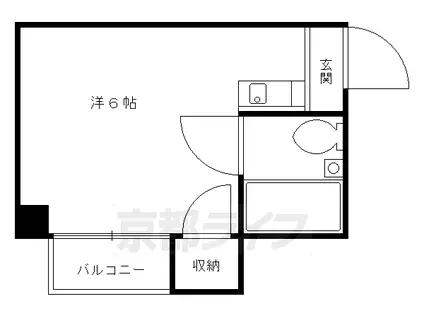 京都市烏丸線 今出川駅 徒歩4分 5階建 築42年(1K/3階)の間取り写真