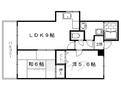 叡山電鉄 岩倉駅(京都) 徒歩15分 2階建 築32年(2LDK/1階)の間取り写真