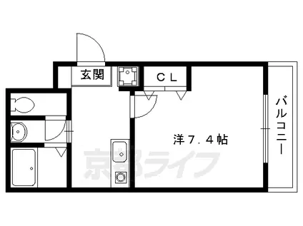 クローバーコート(1K/2階)の間取り写真