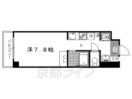 京都市烏丸線 鞍馬口駅 徒歩1分 3階建 築23年(1K/1階)の間取り写真