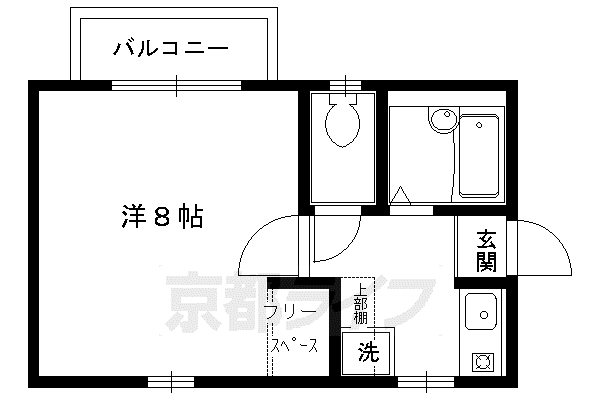 ウィズ山喜(1K/2階)の間取り写真