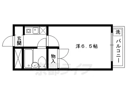 叡山電鉄 元田中駅 徒歩5分 4階建 築34年(1K/2階)の間取り写真