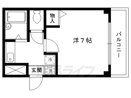 京阪電気鉄道鴨東線 神宮丸太町駅 徒歩5分 4階建 築28年(1K/1階)の間取り写真