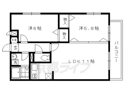 ラッフィナート(2LDK/1階)の間取り写真