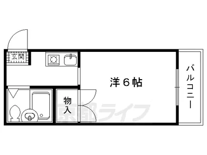 コーポ渡辺(1K/3階)の間取り写真