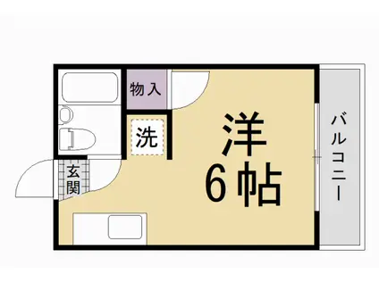 京都市烏丸線 北山駅(京都) 徒歩10分 2階建 築37年(1K/1階)の間取り写真