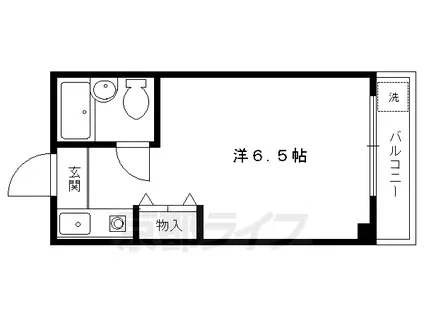 叡山電鉄 一乗寺駅 徒歩8分 3階建 築36年(1K/2階)の間取り写真