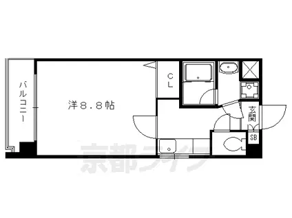 京都市烏丸線 今出川駅 徒歩8分 7階建 築21年(1K/7階)の間取り写真
