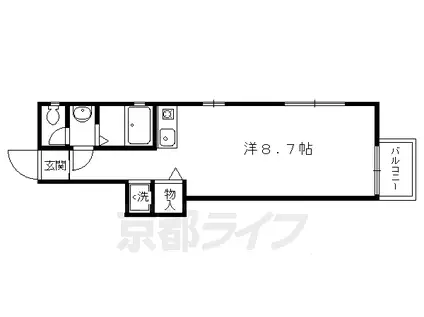 コンフォート・ハマ(ワンルーム/1階)の間取り写真