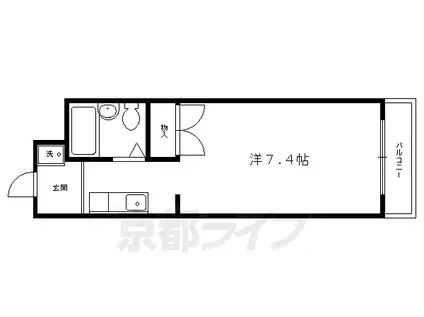 叡山電鉄 茶山・京都芸術大学駅 徒歩12分 4階建 築40年(1K/3階)の間取り写真