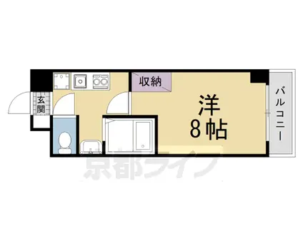 京都市烏丸線 北山駅(京都) 徒歩3分 3階建 築23年(1K/2階)の間取り写真