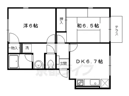 エクセレントサワラギⅤ(2DK/1階)の間取り写真