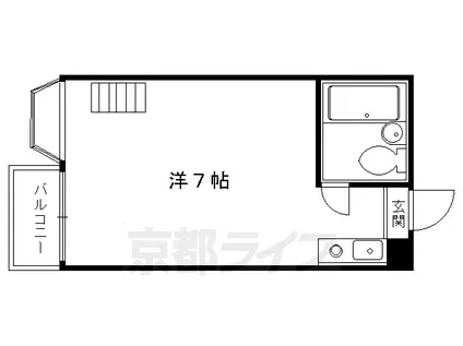 京阪電気鉄道鴨東線 出町柳駅 徒歩6分 2階建 築33年(1K/2階)の間取り写真