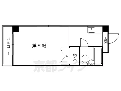 京阪電気鉄道鴨東線 神宮丸太町駅 徒歩4分 3階建 築41年(1K/2階)の間取り写真
