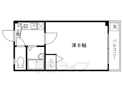 京都市烏丸線 鞍馬口駅 徒歩15分 3階建 築30年(1K/1階)の間取り写真