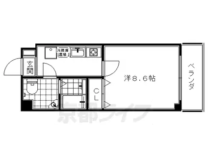 京阪電気鉄道鴨東線 神宮丸太町駅 徒歩27分 7階建 築25年(1K/4階)の間取り写真