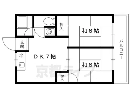 コーポいづつ(2DK/2階)の間取り写真
