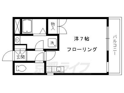 京阪電気鉄道鴨東線 神宮丸太町駅 徒歩8分 3階建 築31年(ワンルーム/2階)の間取り写真