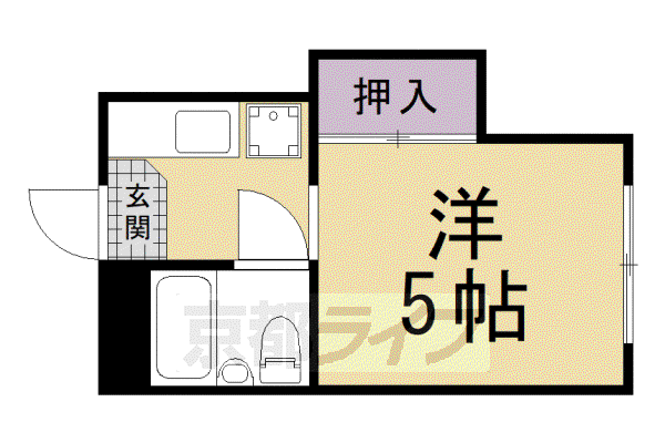 加茂川シティハウス(1K/1階)の間取り写真