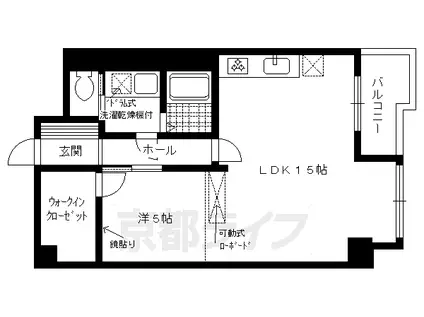 ルミエール聚楽(1LDK/11階)の間取り写真