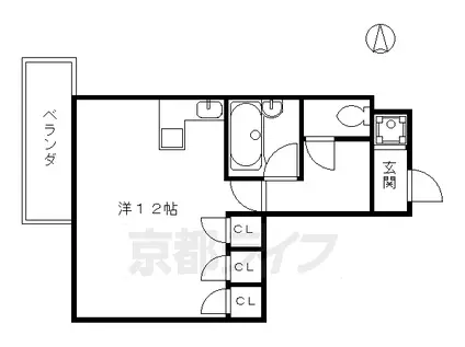 京都市烏丸線 丸太町駅(京都市営) 徒歩3分 7階建 築32年(ワンルーム/5階)の間取り写真