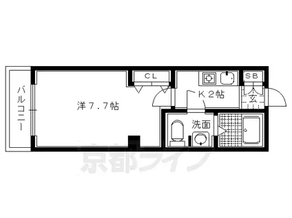 シャトー五福(1K/1階)の間取り写真