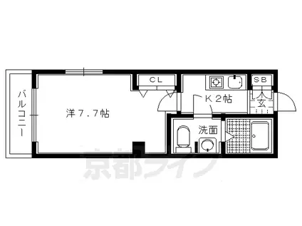 シャトー五福(1K/1階)の間取り写真