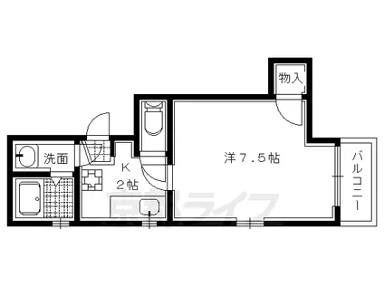 グレース北野(1K/4階)の間取り写真