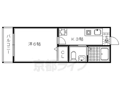 ホワイエ泉堂町(1K/1階)の間取り写真